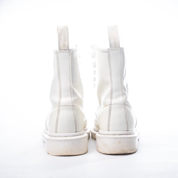 Dr Martens 14357 Mono All White Smooth Leather Boots Combat Women's sz 6 - Picture 8 of 9